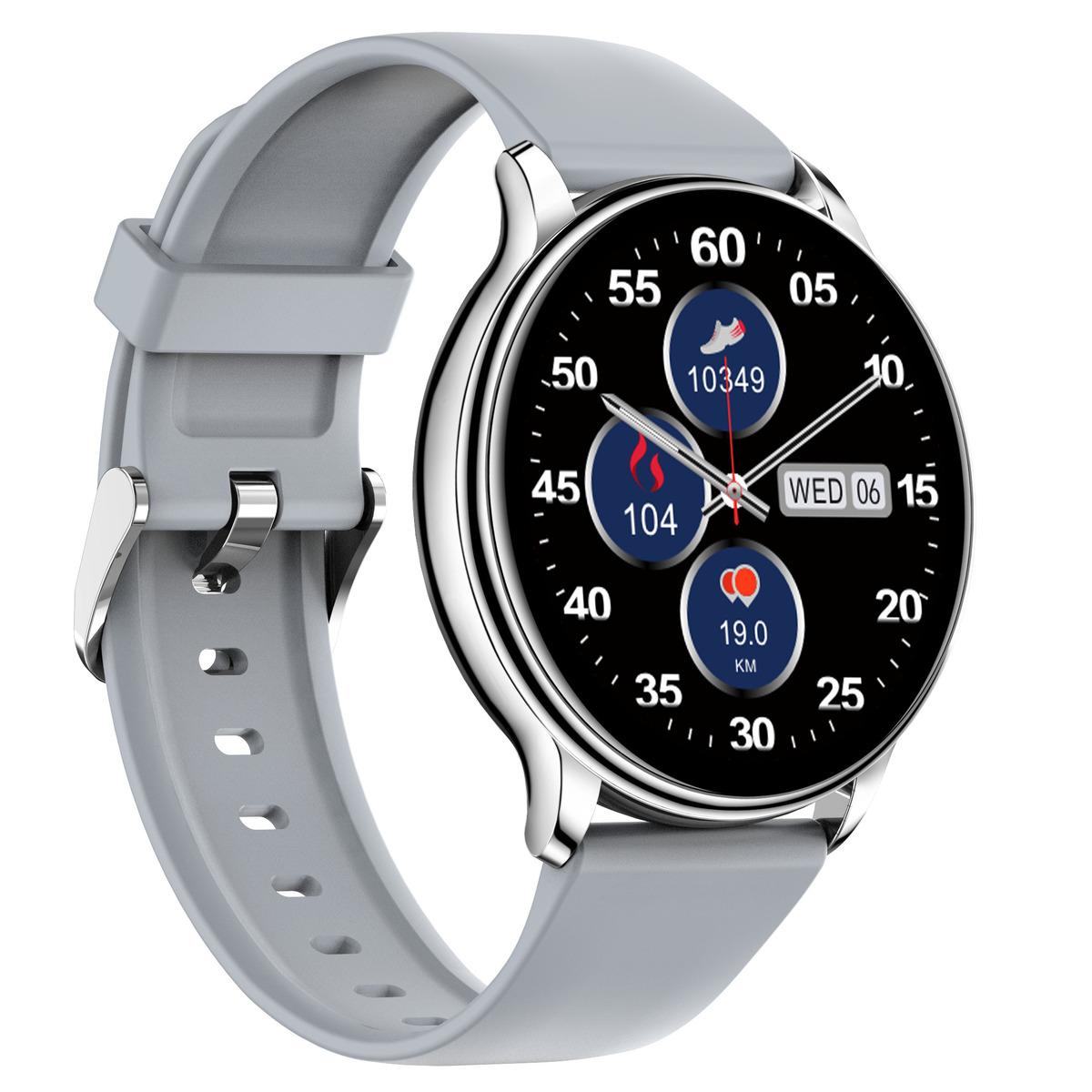 Жіночий смарт-годинник UWatch Smart Melisia Silver Rubber 44 мм, 2 ремінці — фото 4