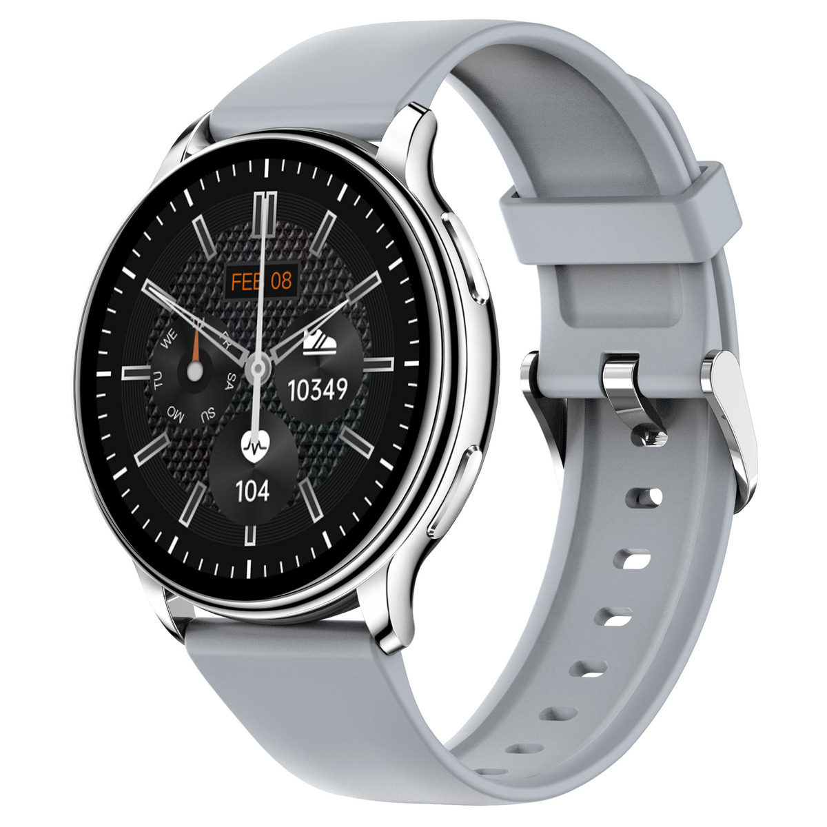 Жіночий смарт-годинник UWatch Smart Melisia Silver Rubber 44 мм, 2 ремінці — фото 9