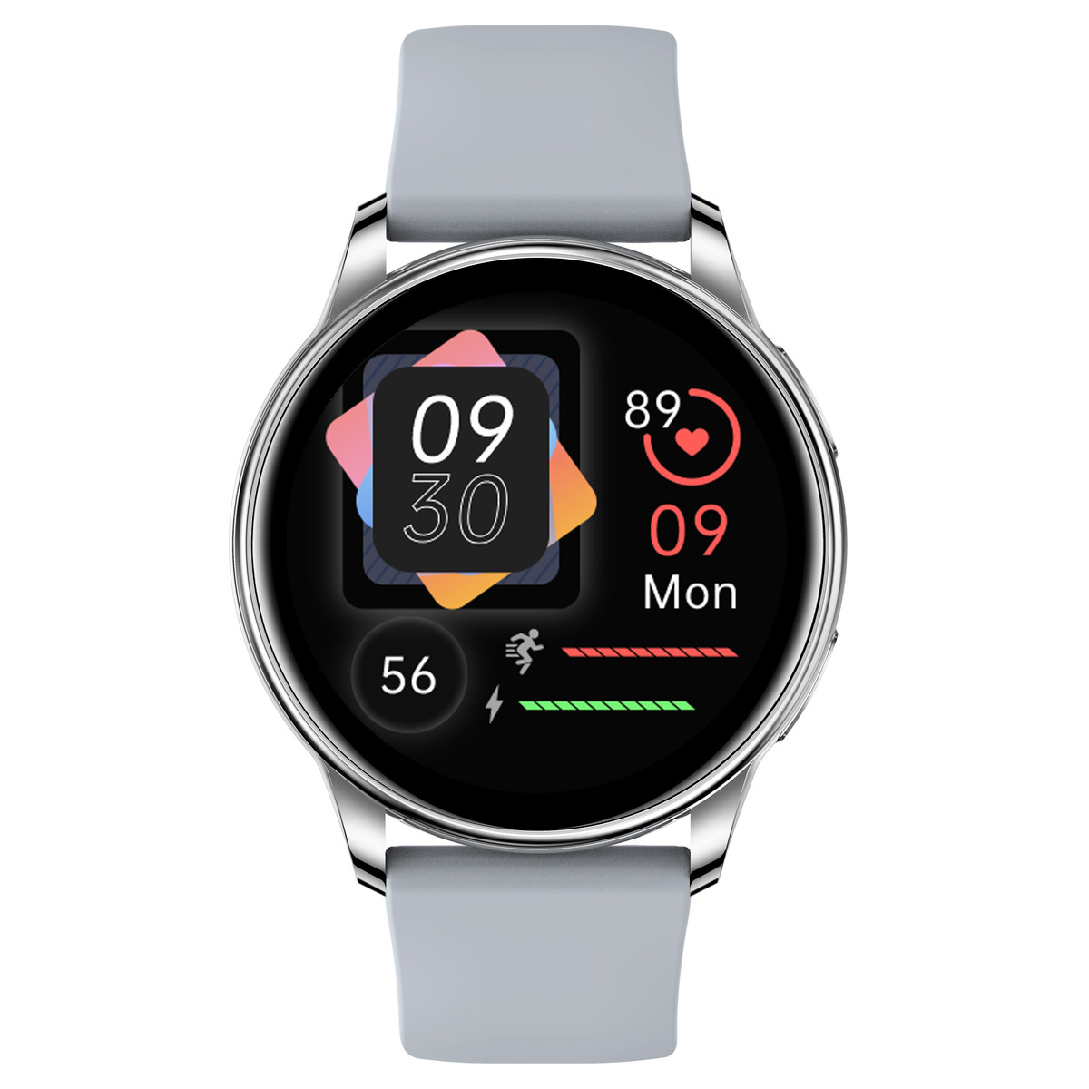 Жіночий смарт-годинник UWatch Smart Melisia Silver Rubber 44 мм, 2 ремінці — фото 10