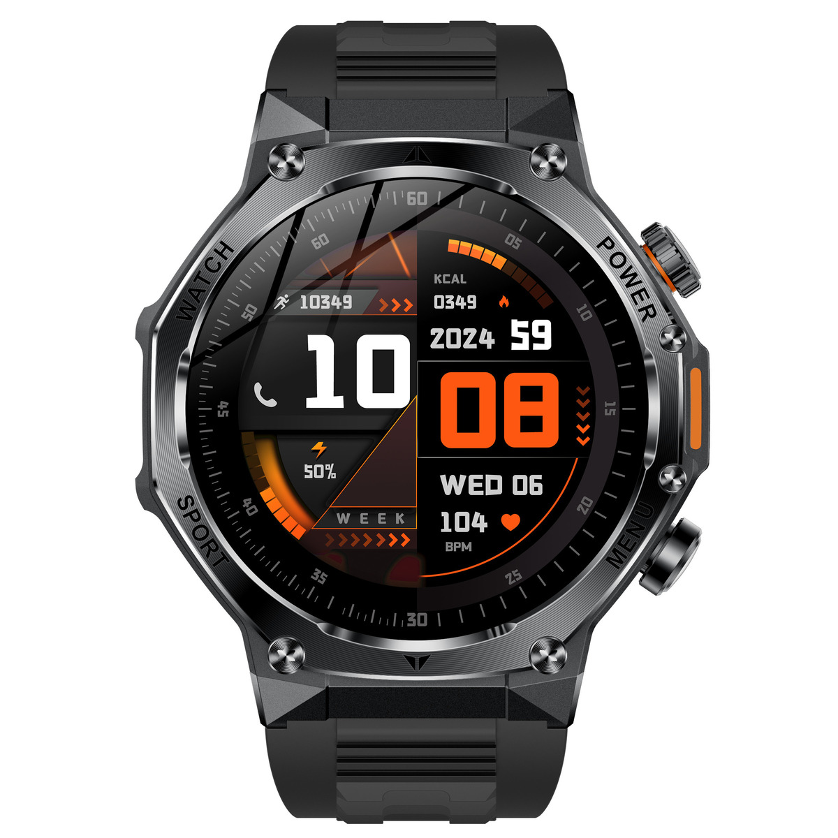 Смарт-годинник UWatch Smart Surf X Pro Black Rubber 2023, 2 ремінці — фото 3