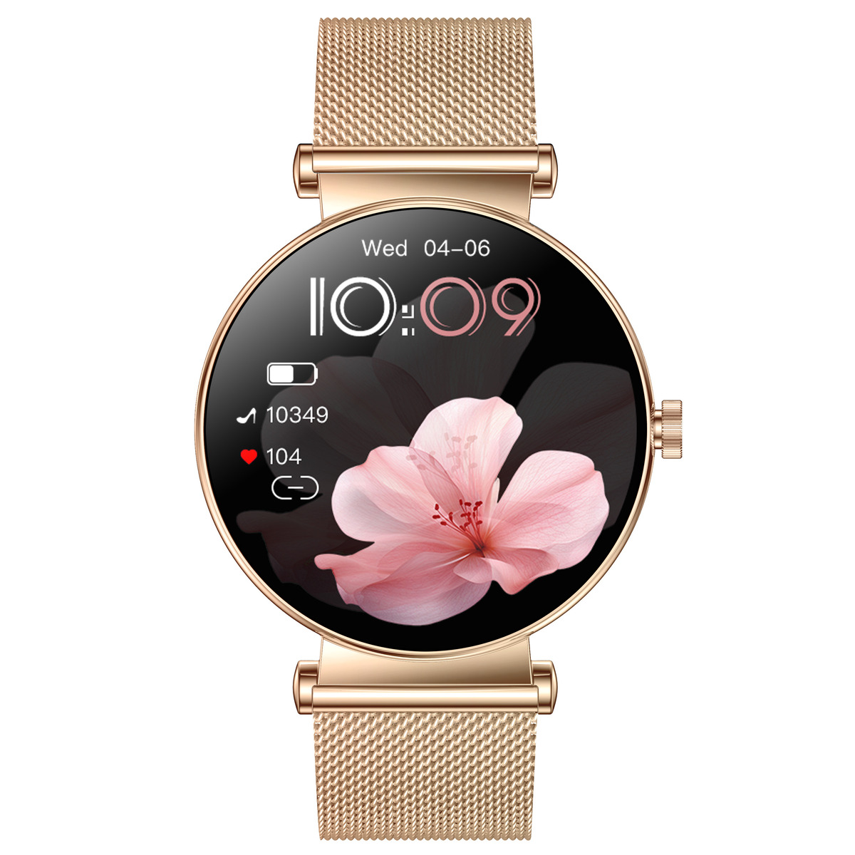 UWatch Smart Princess Steel Gold розумний годинник AMOLED 1.32 з 2 ремінцями — фото 2