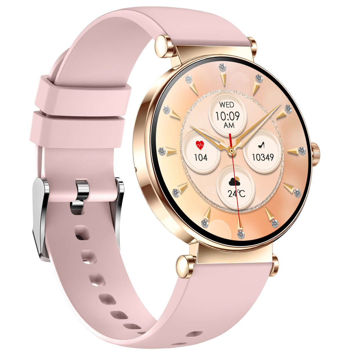 Жіночий смартгодинник UWatch Smart Princess Rubber Pink з AMOLED-дисплеєм і 2 ремінцями — фото 3