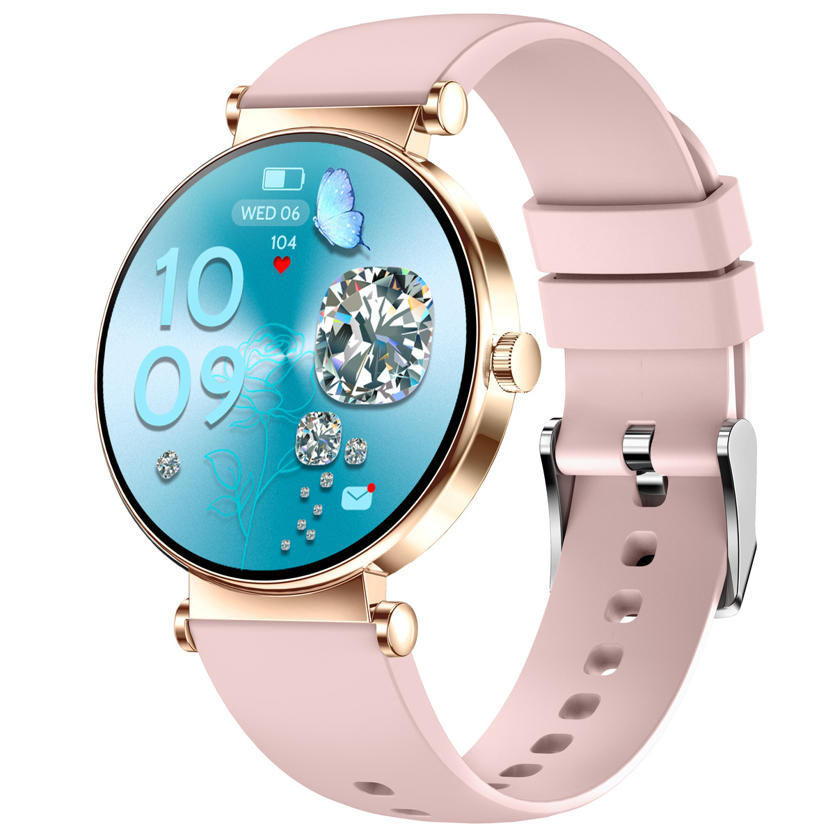 Жіночий смартгодинник UWatch Smart Princess Rubber Pink з AMOLED-дисплеєм і 2 ремінцями — фото 10