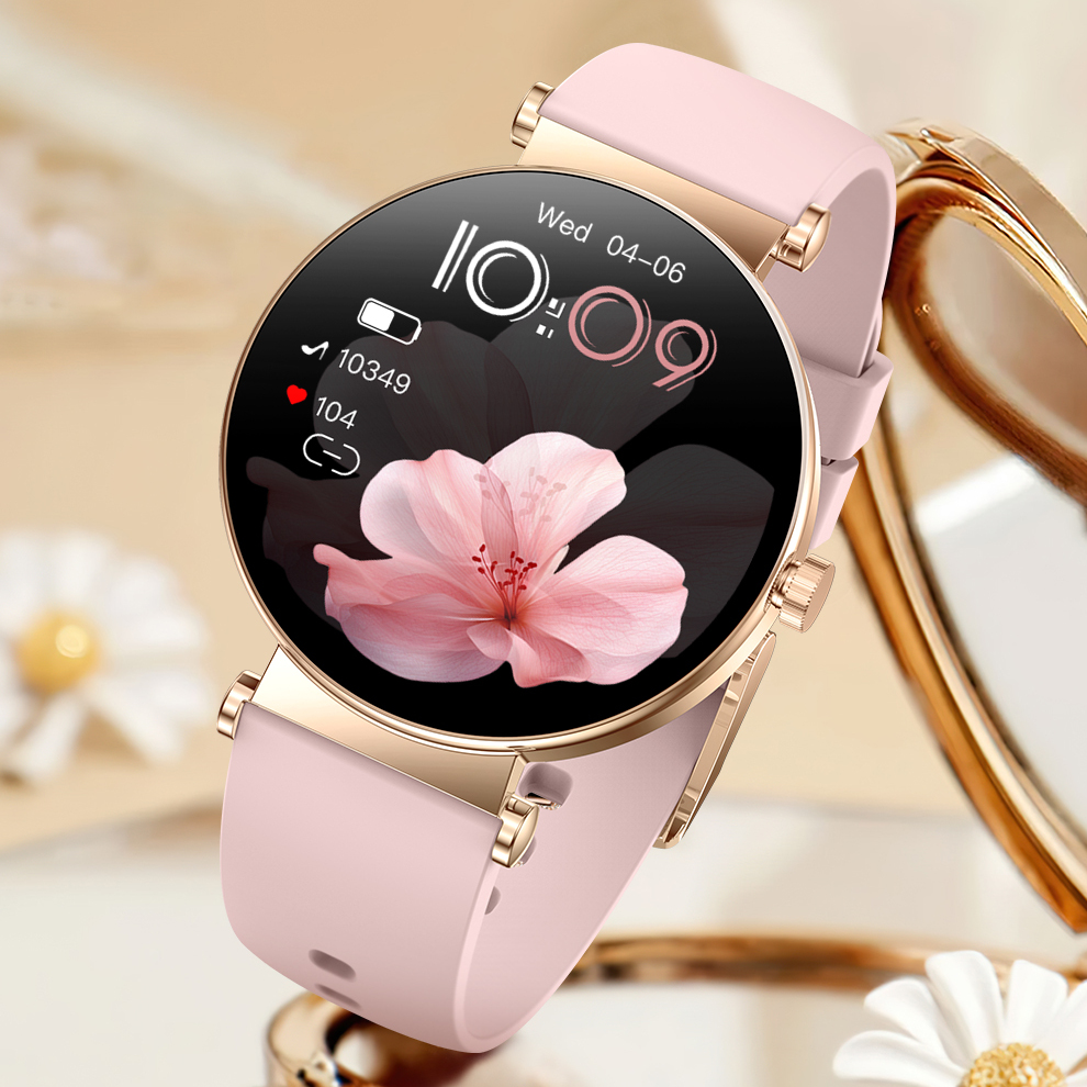 Жіночий смартгодинник UWatch Smart Princess Rubber Pink з AMOLED-дисплеєм і 2 ремінцями — фото 4