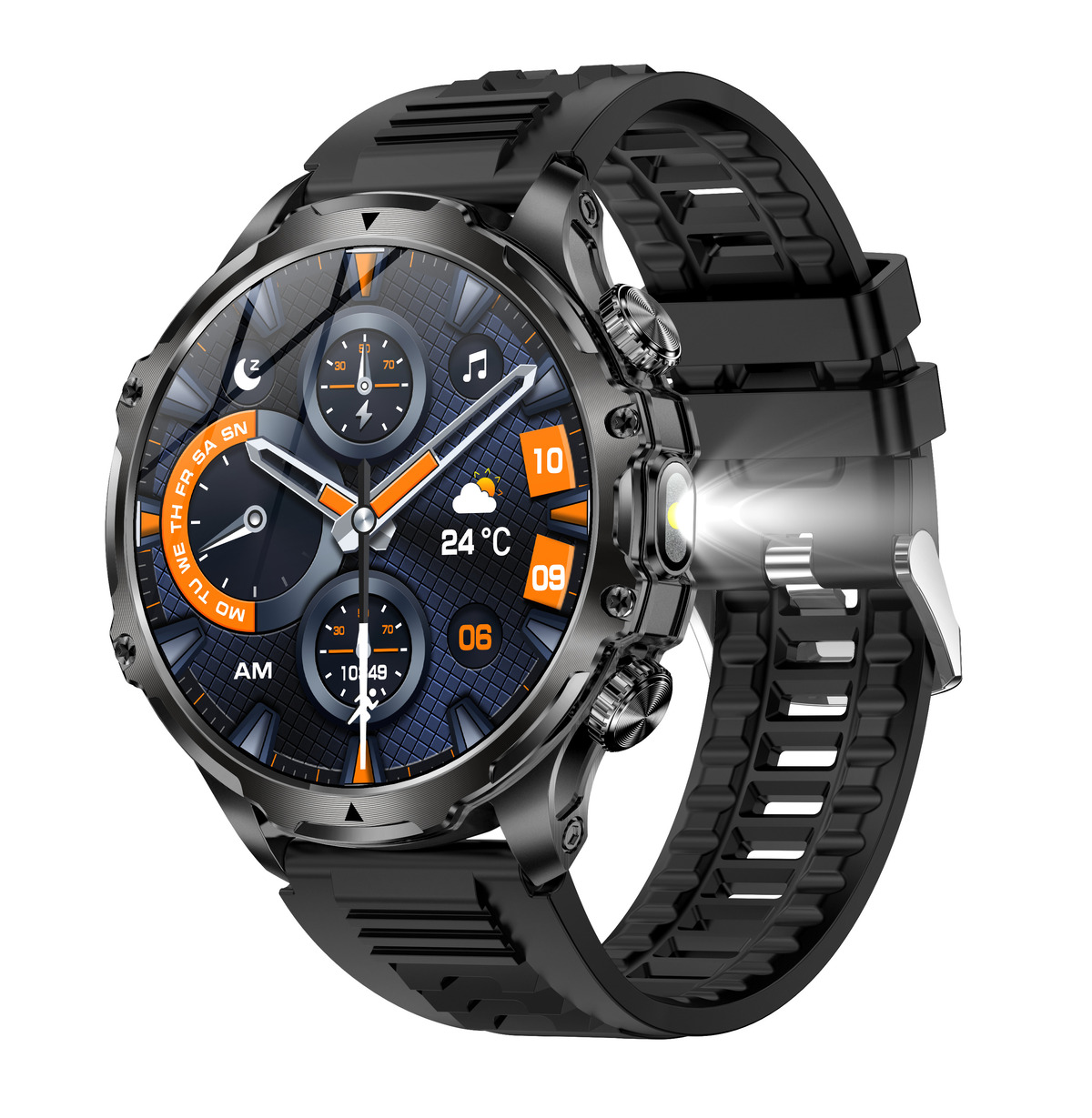 Смарт-годинник UWatch Smart Turbo Power Rubber чорний, 1.85″, 2 ремінці — фото 8