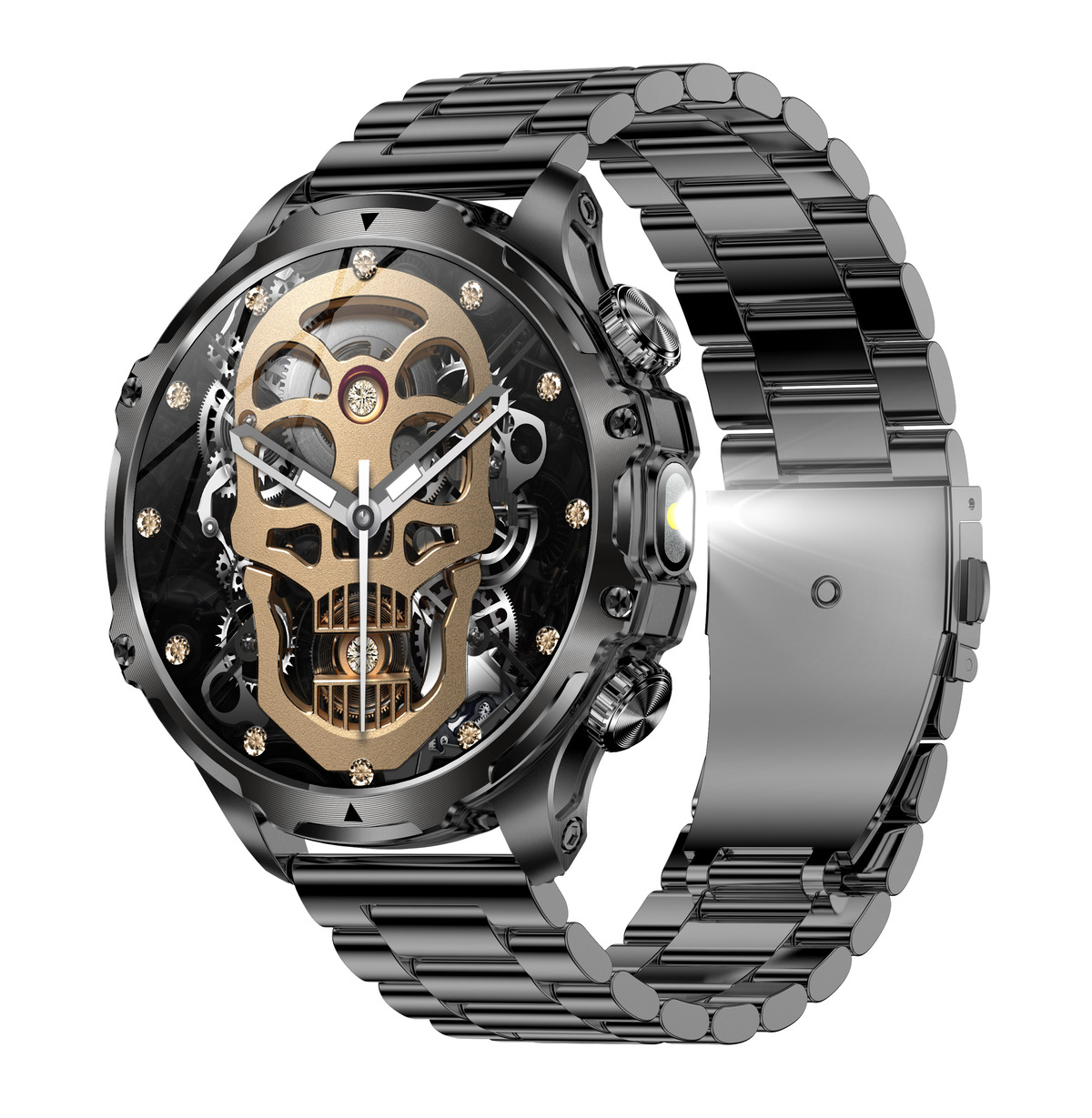 UWatch Smart Turbo Power Steel смарт-годинник 1.8 дюйма, чорний, 2 ремінці — фото 2