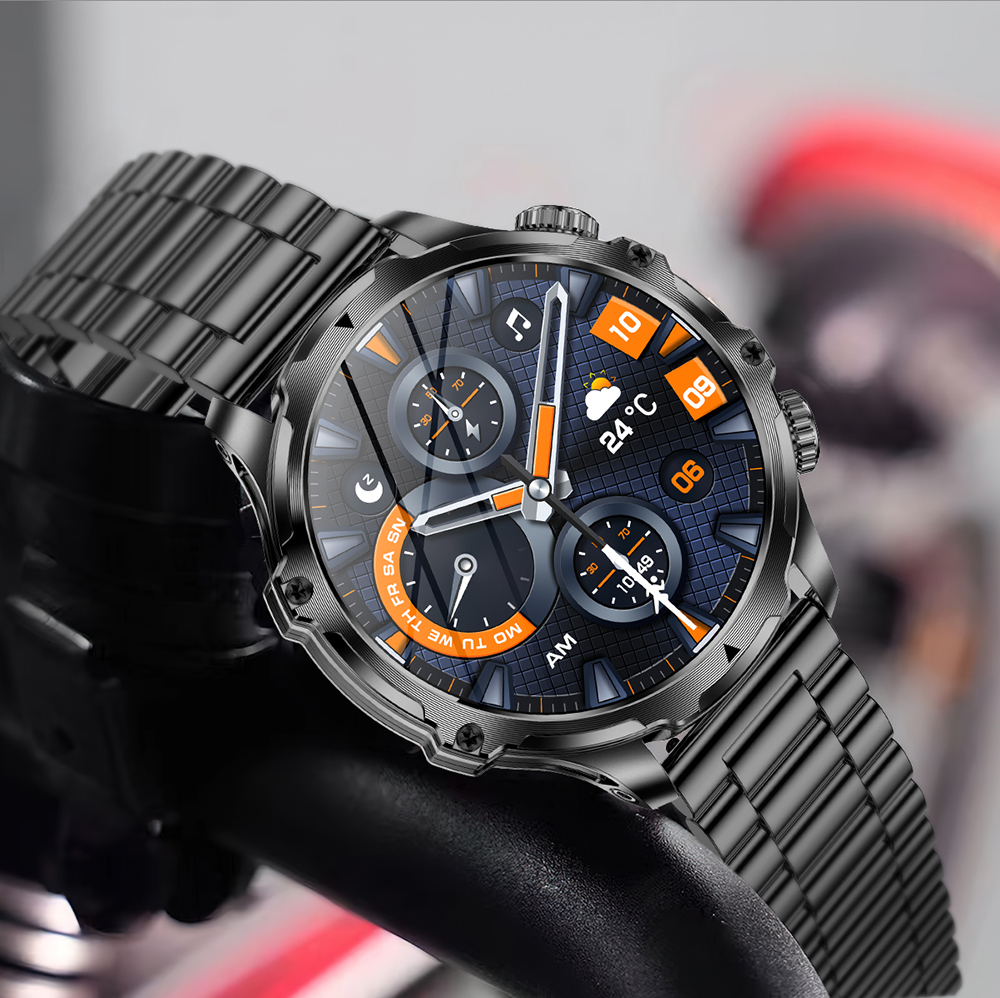 UWatch Smart Turbo Power Steel смарт-годинник 1.8 дюйма, чорний, 2 ремінці — фото 4