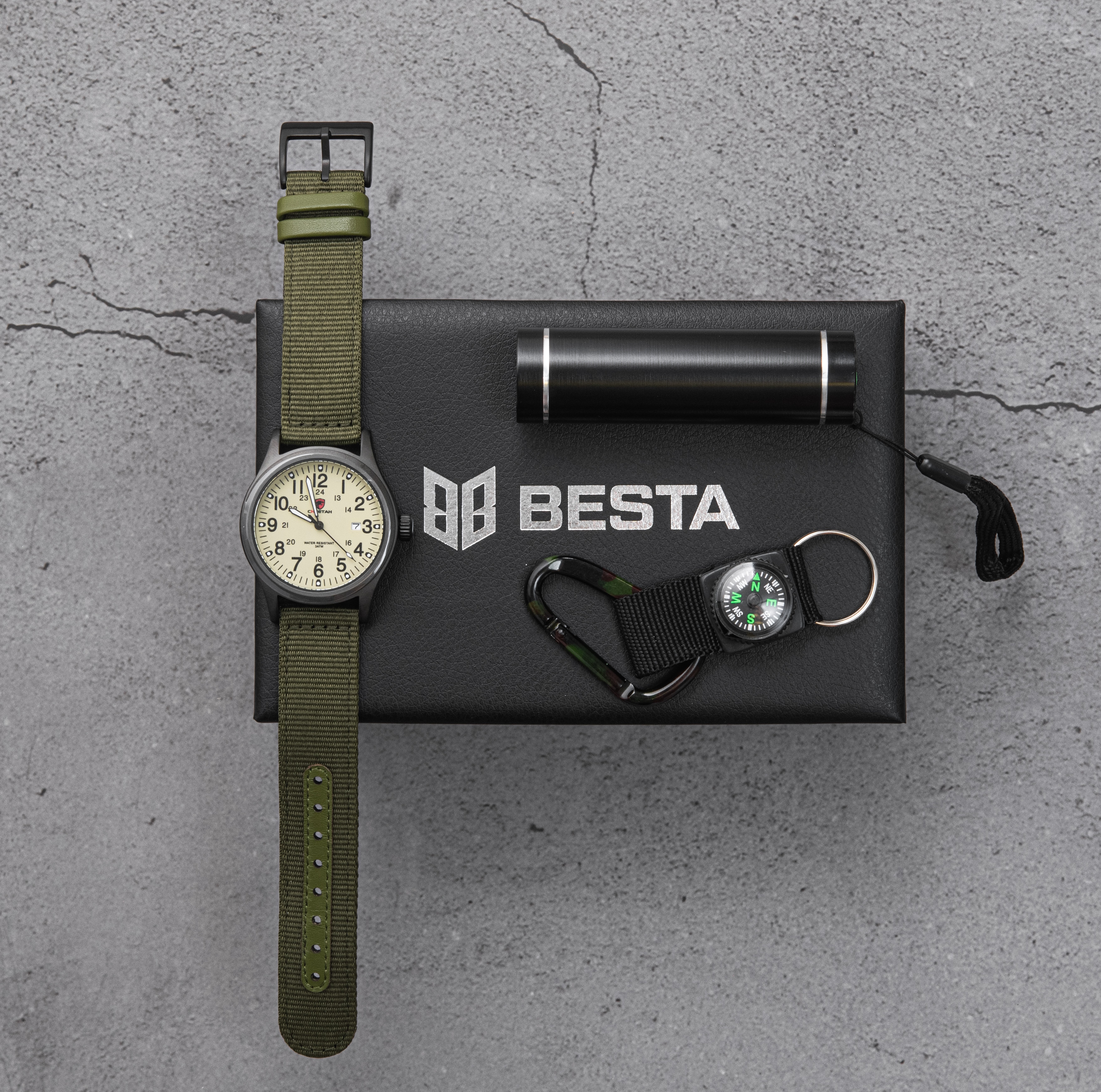 Чоловічий тактичний набір Besta Box Command Light з годинником, компасом і ліхтариком — фото 2