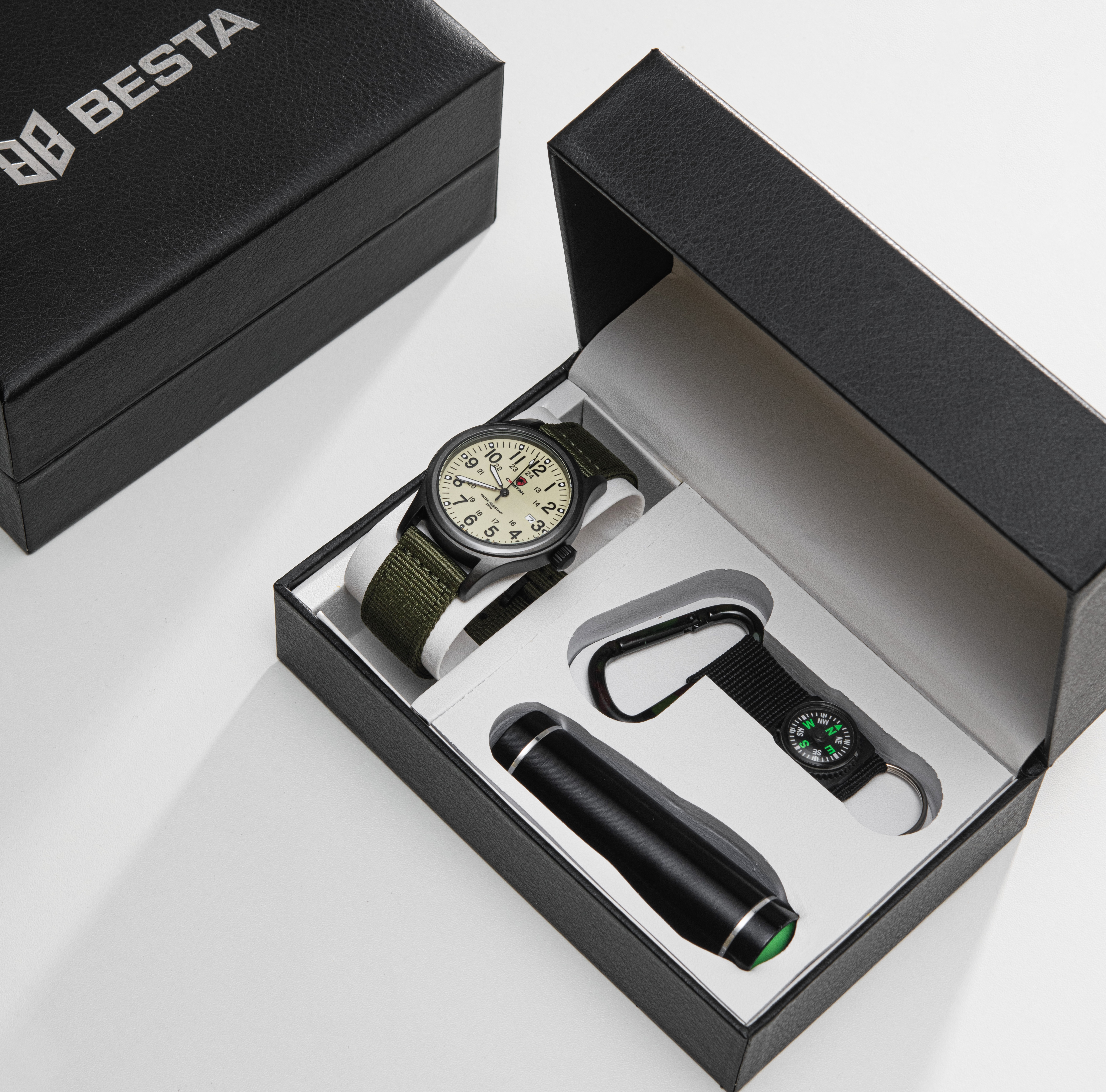 Чоловічий тактичний набір Besta Box Command Light з годинником, компасом і ліхтариком — фото 3