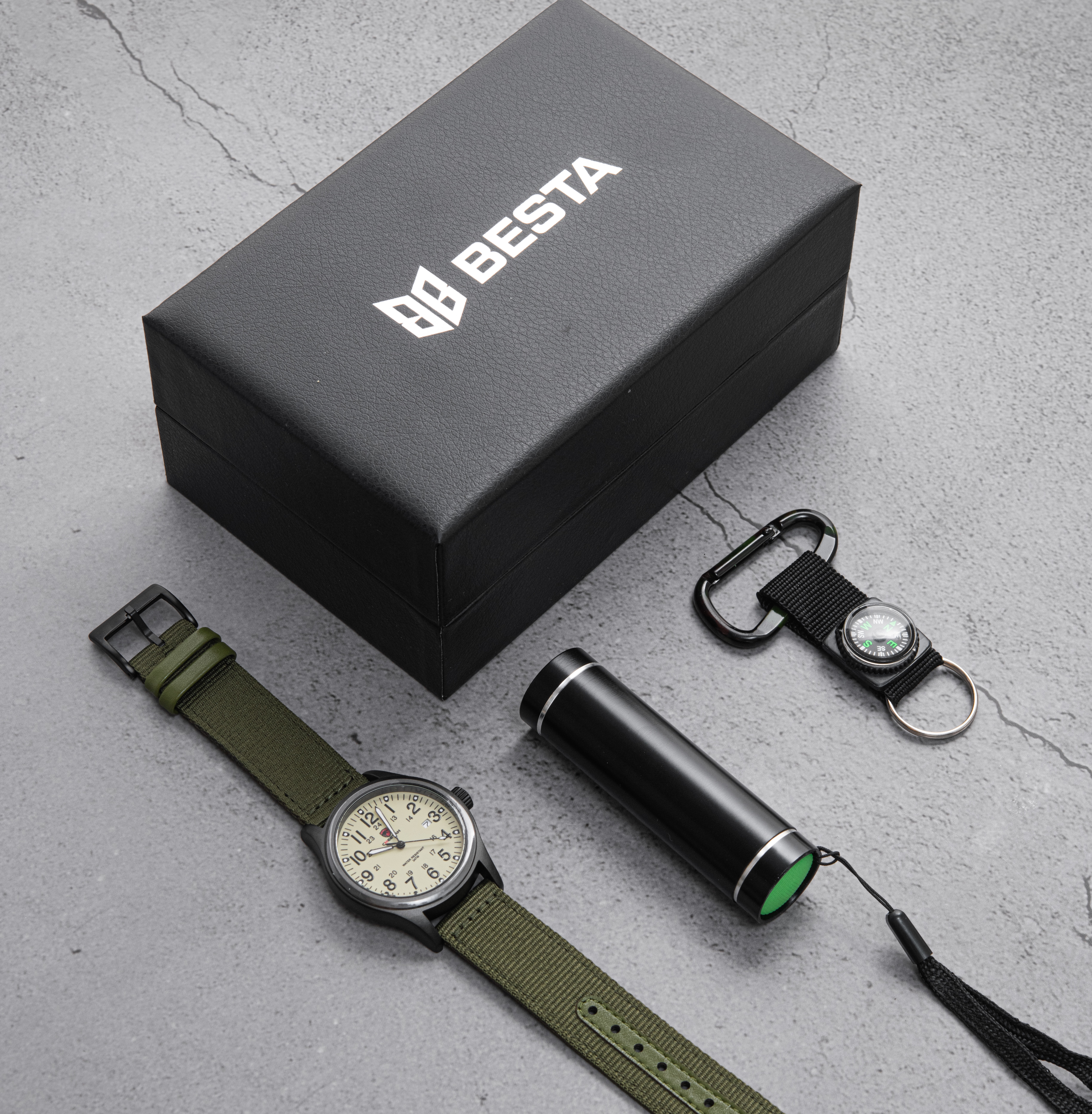 Чоловічий тактичний набір Besta Box Command Light з годинником, компасом і ліхтариком — фото 4