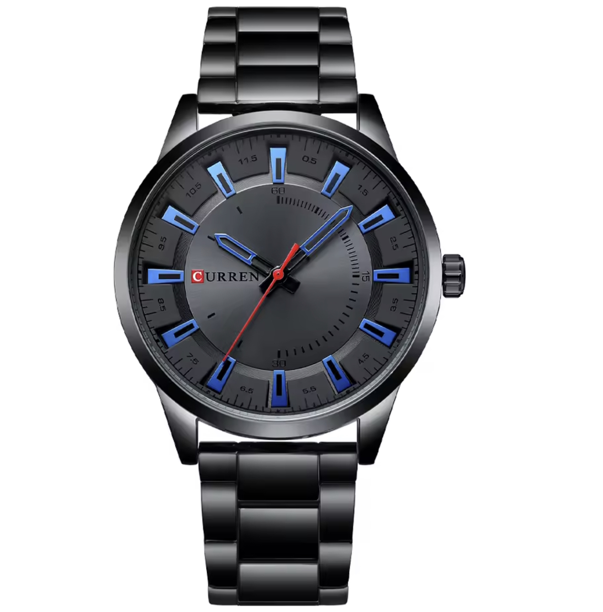 Чоловічий годинник Curren Formula 1950 Quartz з чорним сталевим браслетом — фото 2