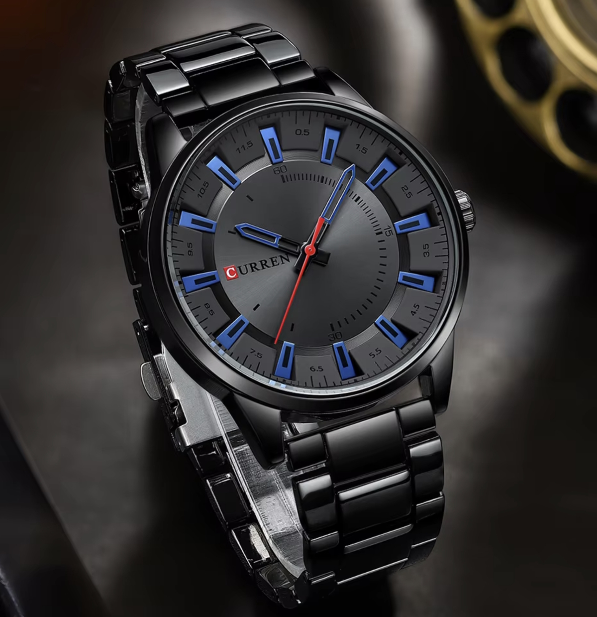 Чоловічий годинник Curren Formula 1950 Quartz з чорним сталевим браслетом — фото 5
