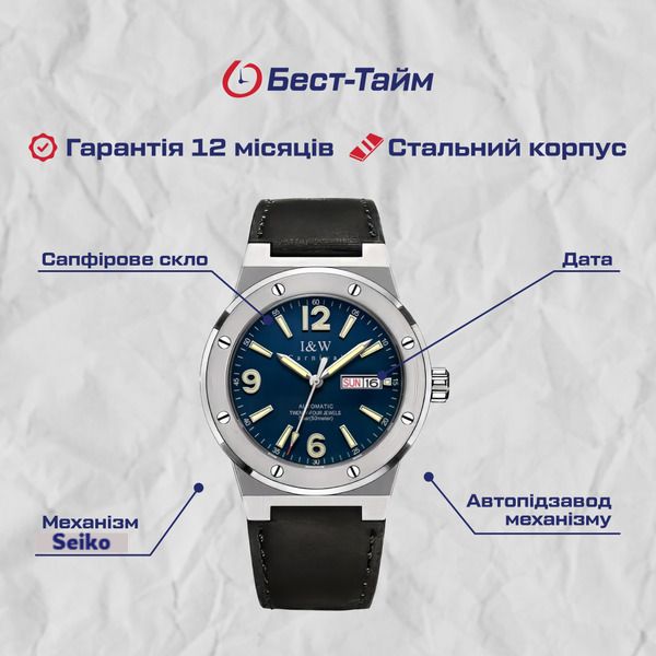Чоловічий годинник Carnival Submarine 5BAR 8795 з синім циферблатом — фото 5