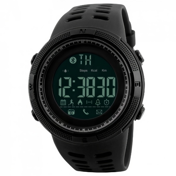 Чоловічий годинник Skmei Clever 1250 чорний з Bluetooth і водостійкістю 5 ATM — фото 1