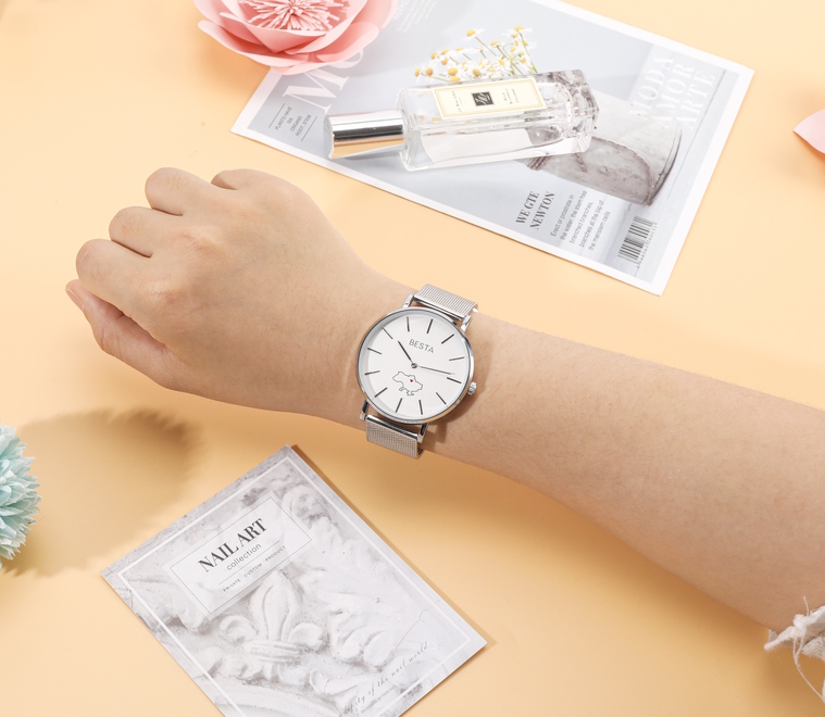 Унісекс годинник Besta Love UA Silver 39 мм зі сріблястим браслетом — фото 7