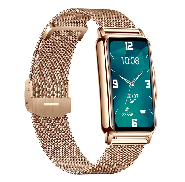 Жіночий смарт-годинник UWatch Smart Mioband Nano+ Gold з OLED-дисплеєм і 2 ремінцями — фото 6