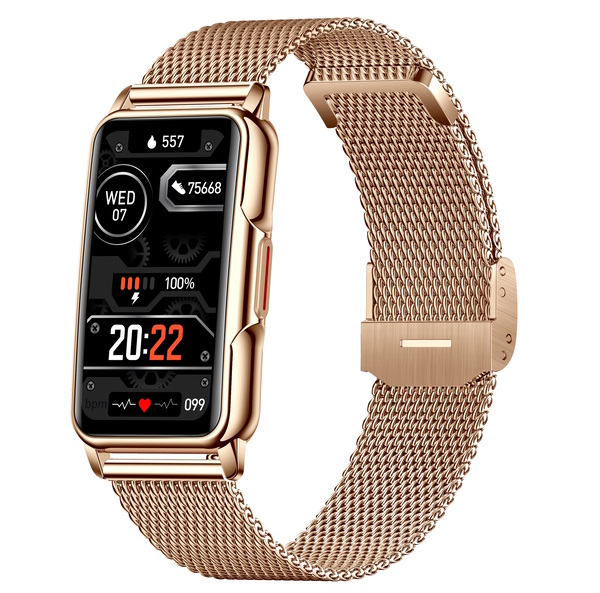 Жіночий смарт-годинник UWatch Smart Mioband Nano+ Gold з OLED-дисплеєм і 2 ремінцями — фото 3
