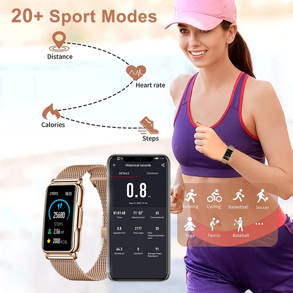 UWatch Smart Mioband Nano+ Pink фітнес-браслет OLED 1,47 з 2 ремінцями — фото 7