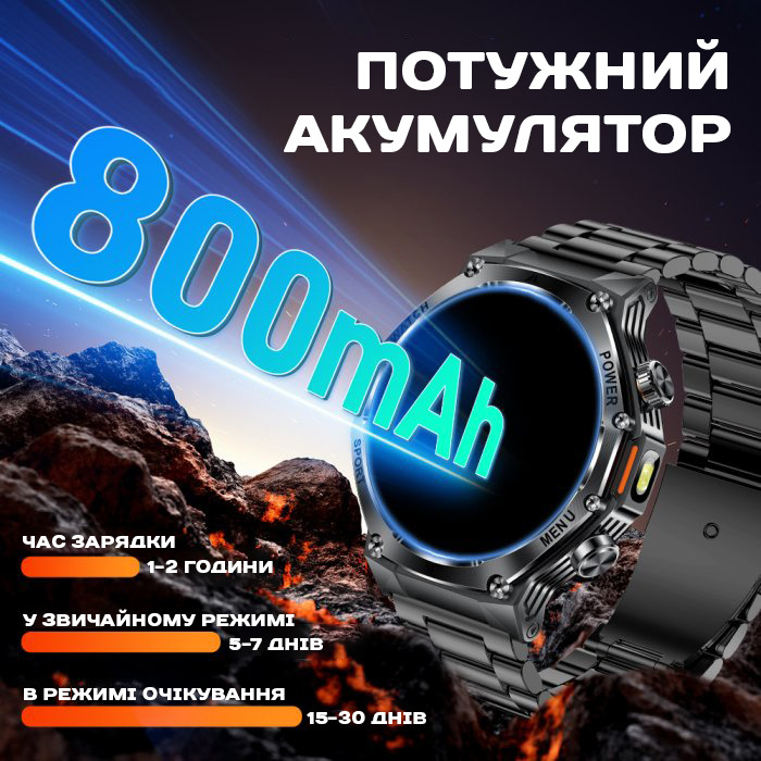 Смарт-годинник UWatch Smart Surf X Pro Black Rubber 2023, 2 ремінці — фото 8