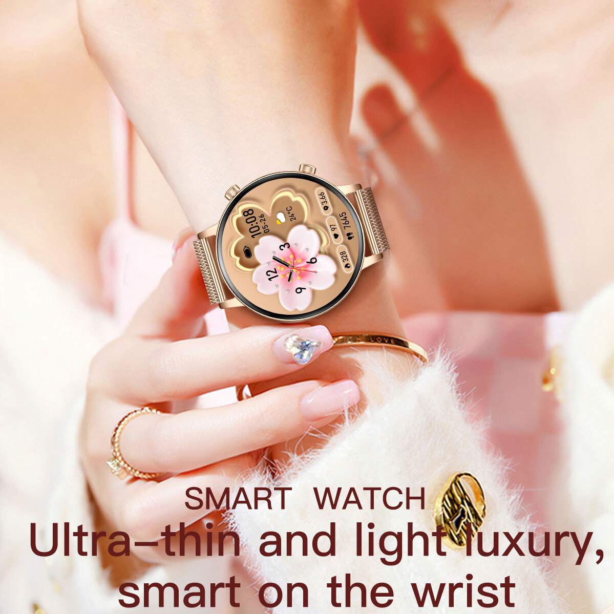 Смарт-годинник UWatch Smart Flower X Red з AMOLED-дисплеєм 1,32″ та 2 ремінцями — фото 5