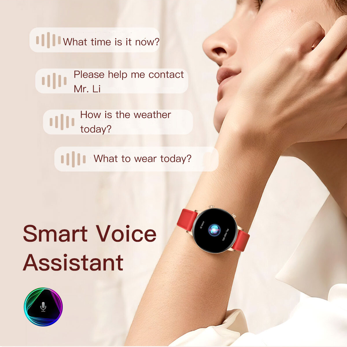 Смарт-годинник UWatch Smart Flower X Red з AMOLED-дисплеєм 1,32″ та 2 ремінцями — фото 7