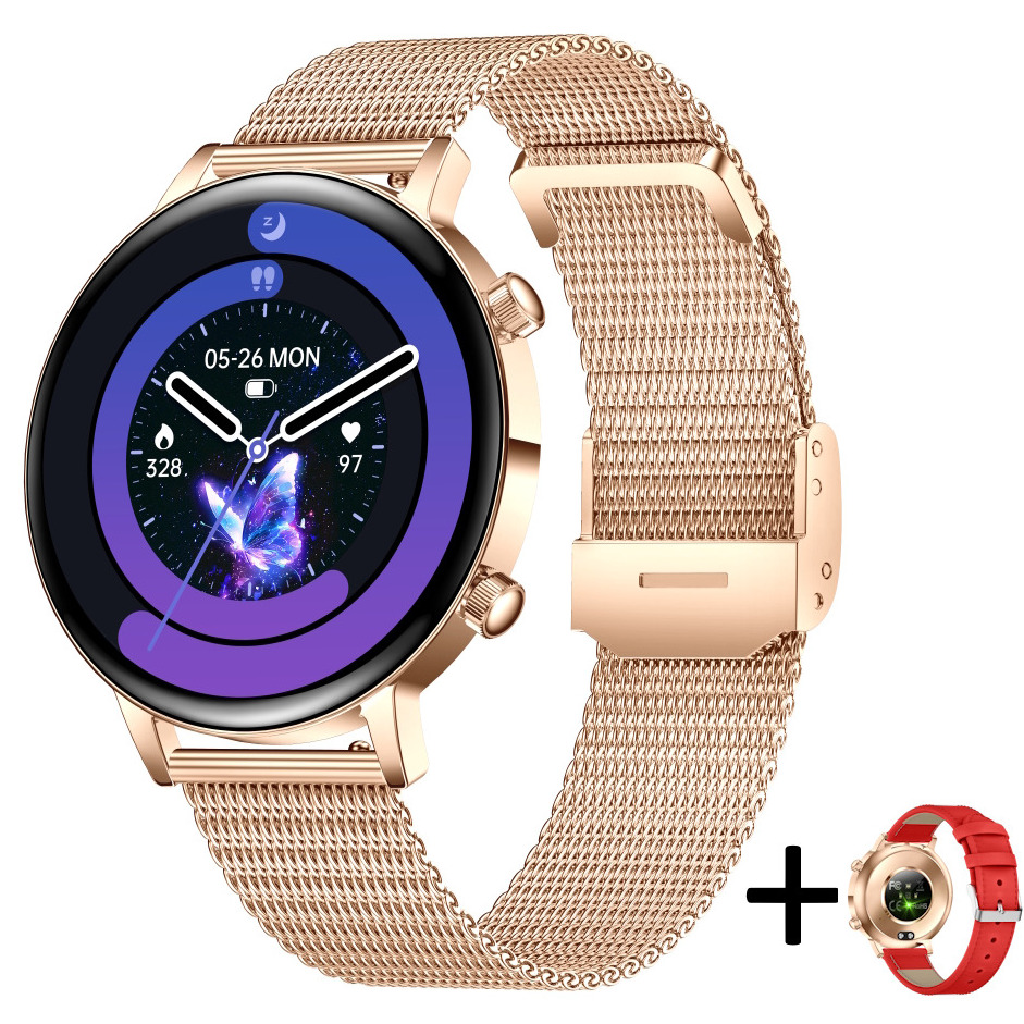 Смарт-годинник UWatch Smart Flower X Gold з AMOLED-дисплеєм 1,32” і 2 ремінцями — фото 1