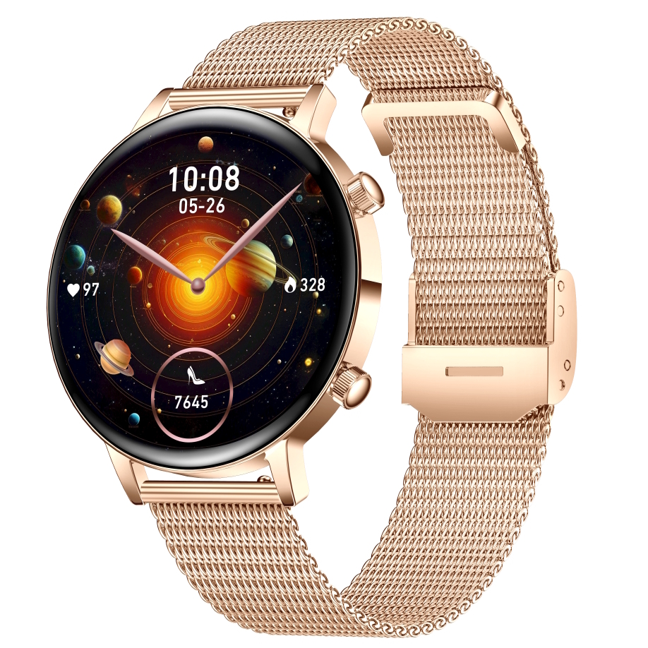 Смарт-годинник UWatch Smart Flower X Gold з AMOLED-дисплеєм 1,32” і 2 ремінцями — фото 8