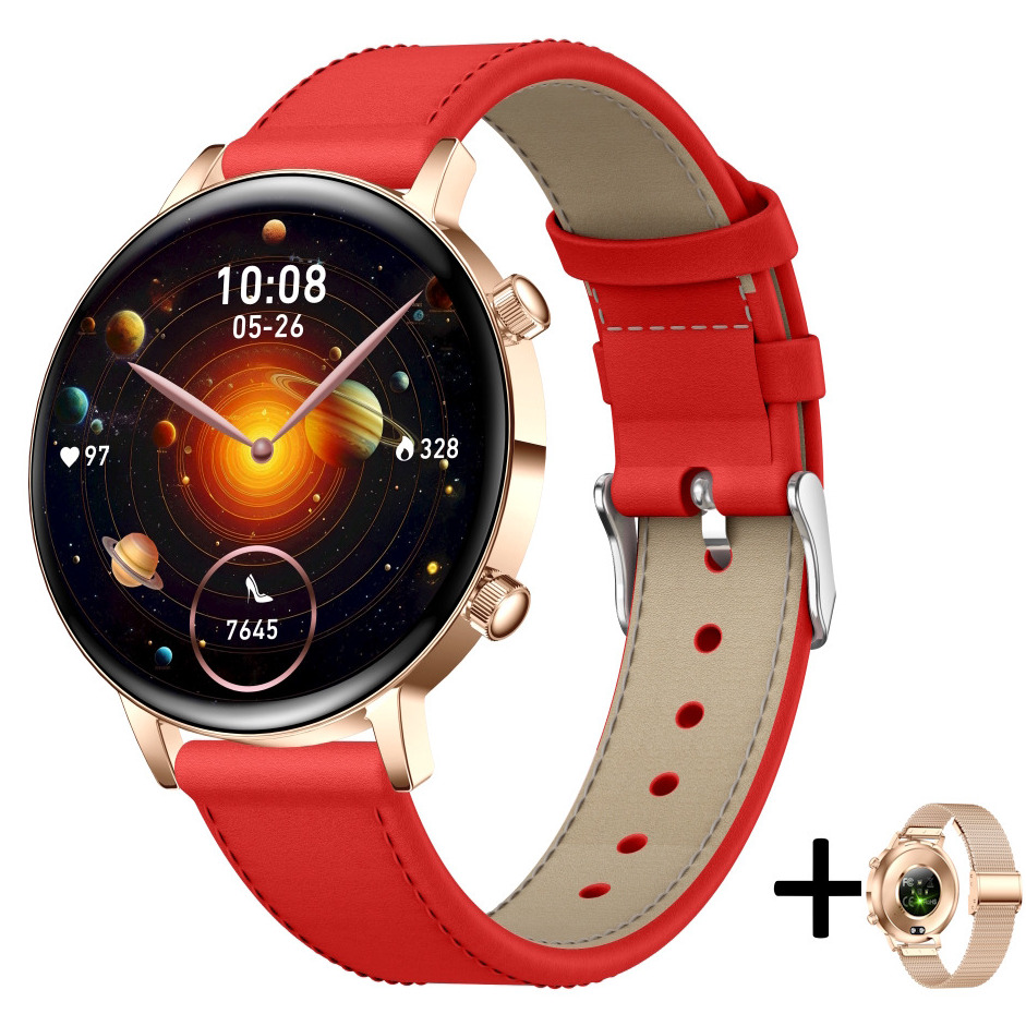 Смарт-годинник UWatch Smart Flower X Red з AMOLED-дисплеєм 1,32″ та 2 ремінцями — фото 1