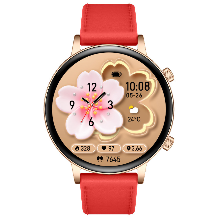 Смарт-годинник UWatch Smart Flower X Red з AMOLED-дисплеєм 1,32″ та 2 ремінцями — фото 9