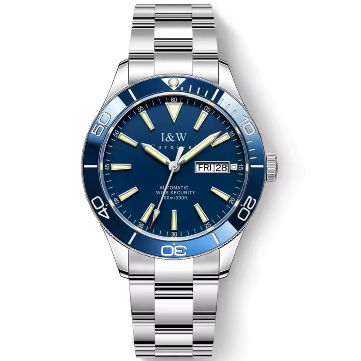 Чоловічий механічний годинник Carnival BlueMarine 10 Bar 2093 із синім циферблатом — фото 2