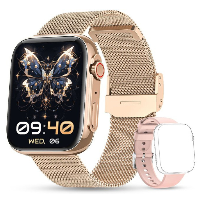 Смарт-годинник UWatch Smart Sensation Gold 1.91″ із двома ремінцями — фото 1