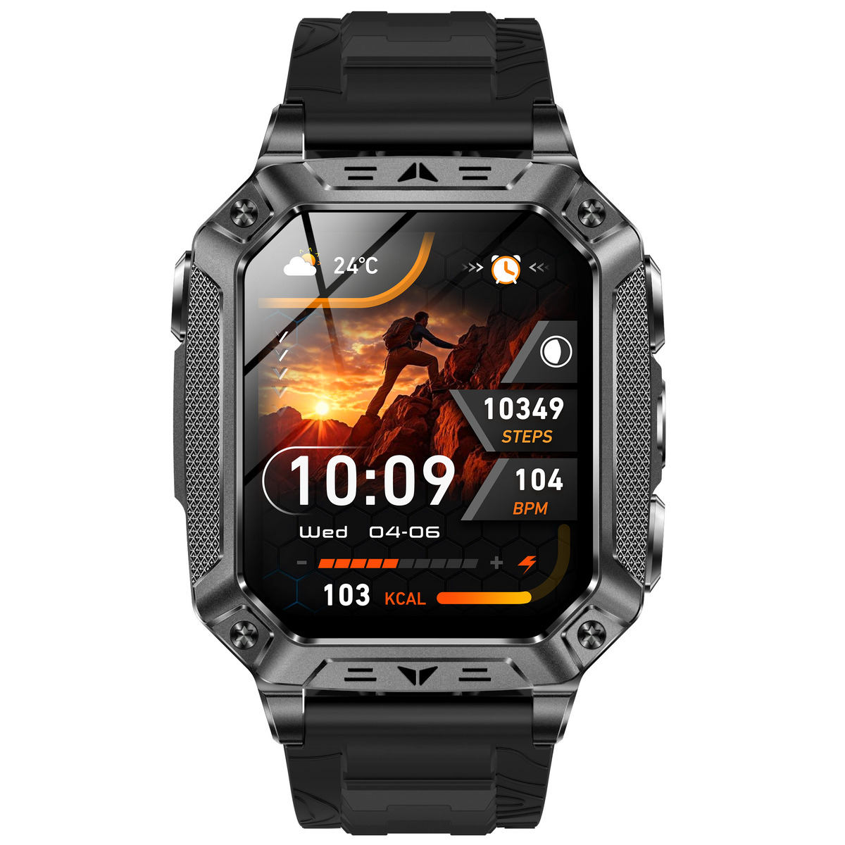 Смарт-годинник UWatch Smart Formula K+ Rubber 2.01, чорний, 2 ремінці — фото 2