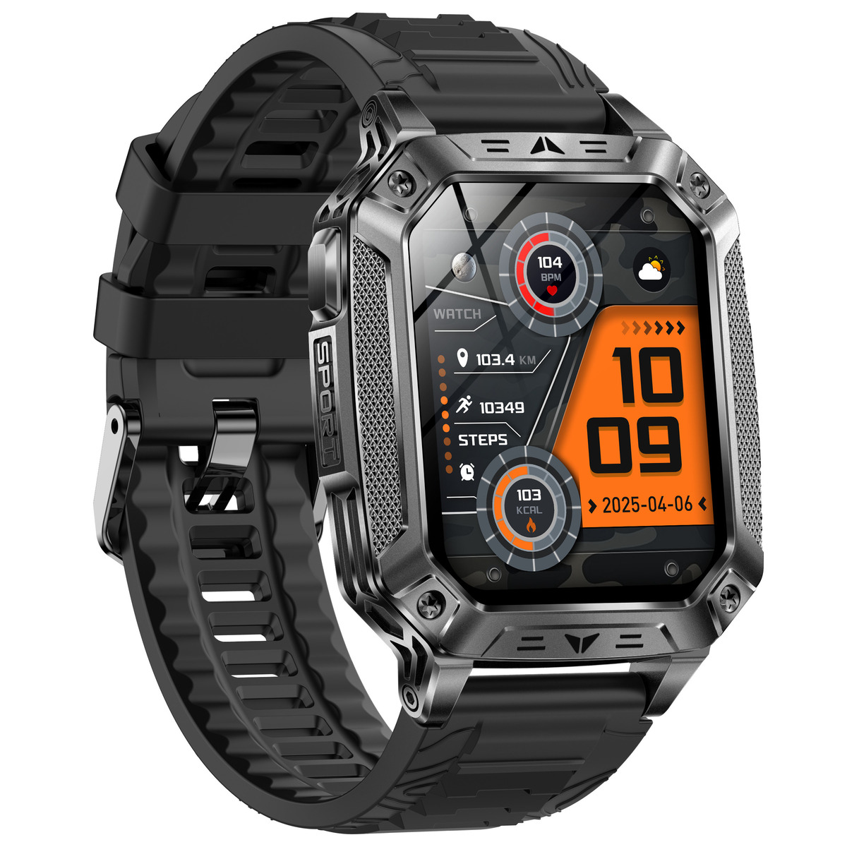 Смарт-годинник UWatch Smart Formula K+ Rubber 2.01, чорний, 2 ремінці — фото 3