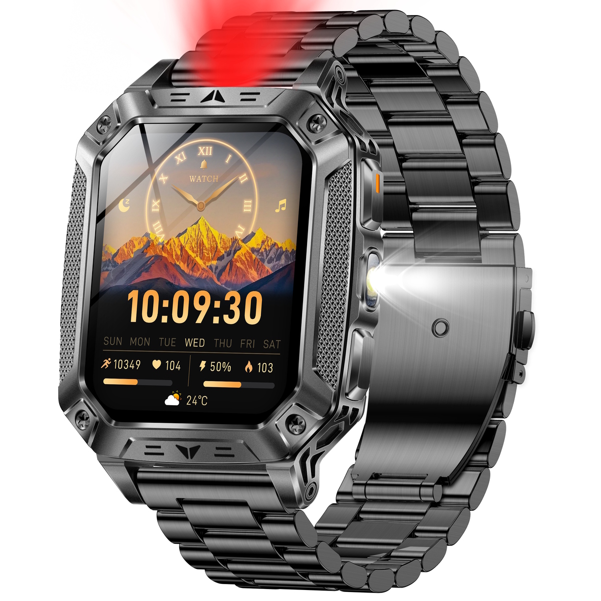 Смарт-годинник UWatch Smart Formula K+ Steel 2.01″, чорний, з 2 ремінцями — фото 8