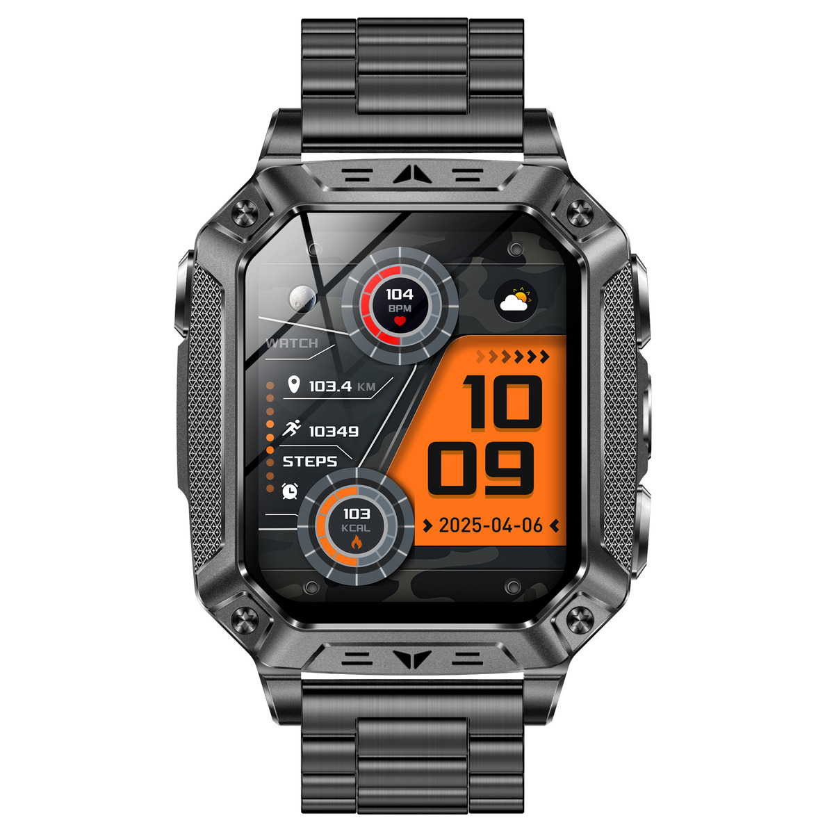 Смарт-годинник UWatch Smart Formula K+ Steel 2.01″, чорний, з 2 ремінцями — фото 9