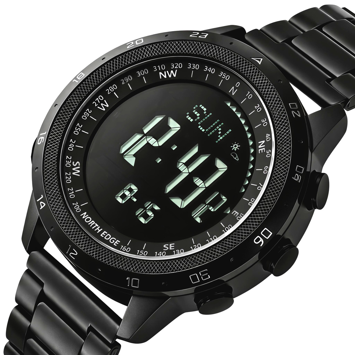 Чоловічий годинник North Edge Desert Iron Edition з 2 ремінцями, чорний — фото 1