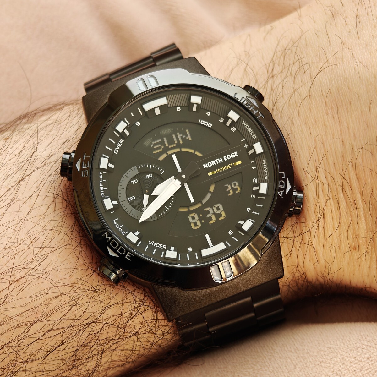 Чоловічий годинник North Edge Hornet Iron Edition 2341 з двома чорними ремінцями — фото 7