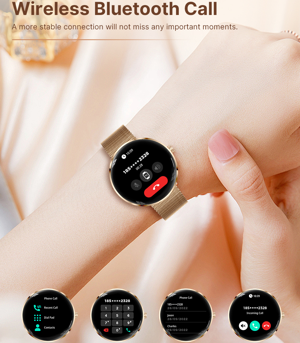 Жіночий смарт-годинник UWatch Smart Luna Black 1.43 Amoled, чорний, 2 ремінці — фото 8