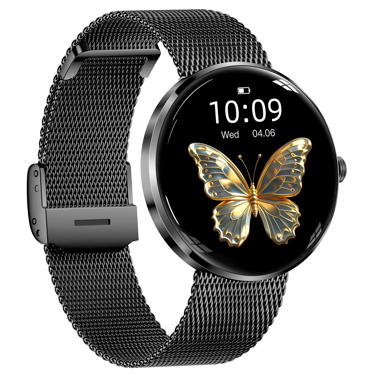 Жіночий смарт-годинник UWatch Smart Luna Black 1.43 Amoled, чорний, 2 ремінці — фото 2