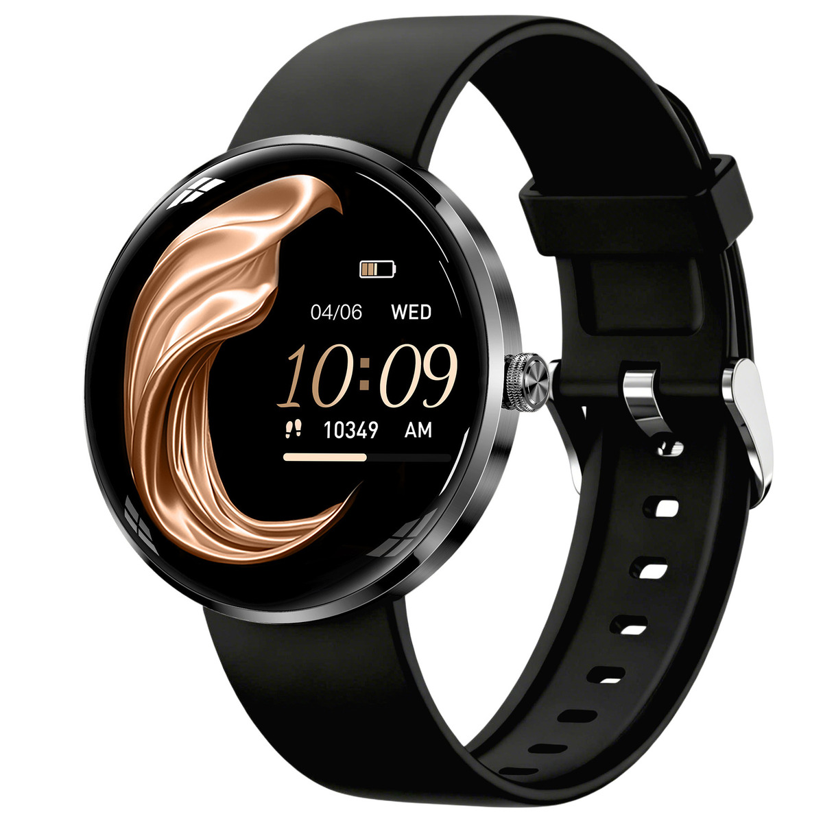 Жіночий смарт-годинник UWatch Smart Luna Black 1.43 Amoled, чорний, 2 ремінці — фото 4