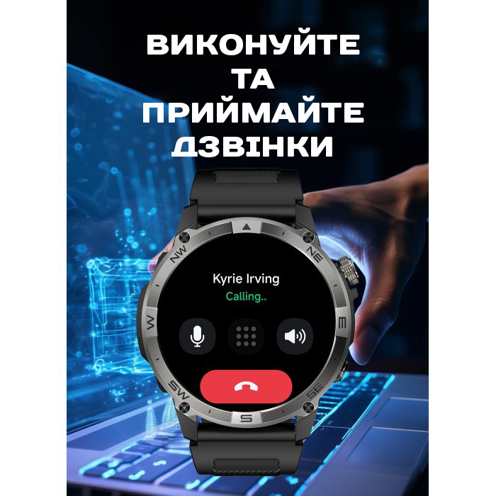 Смарт-годинник North Edge GPS Smart Titan з AMOLED, GPS і компасом, чорний — фото 10