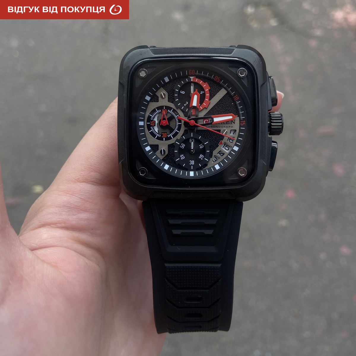 Чоловічий годинник Curren Active 1732, кварцовий, чорний, 43 мм — фото 9