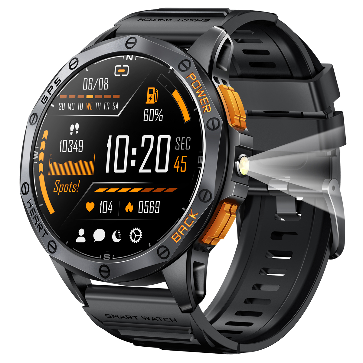 Смарт-годинник UWatch Smart GPS Max Black з GPS та AMOLED, уцінка — фото 1
