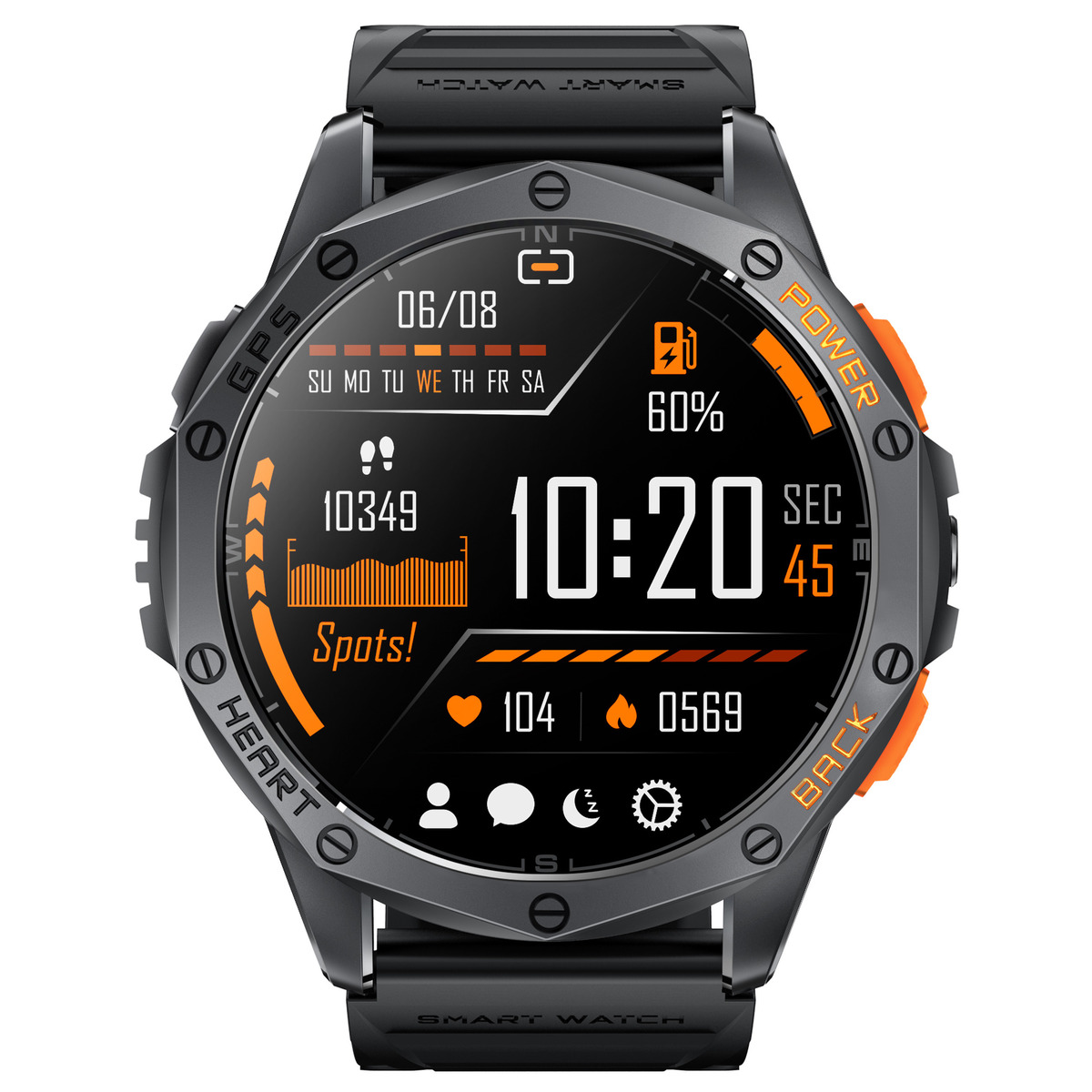 Смарт-годинник UWatch Smart GPS Max Black з GPS та AMOLED, уцінка — фото 3