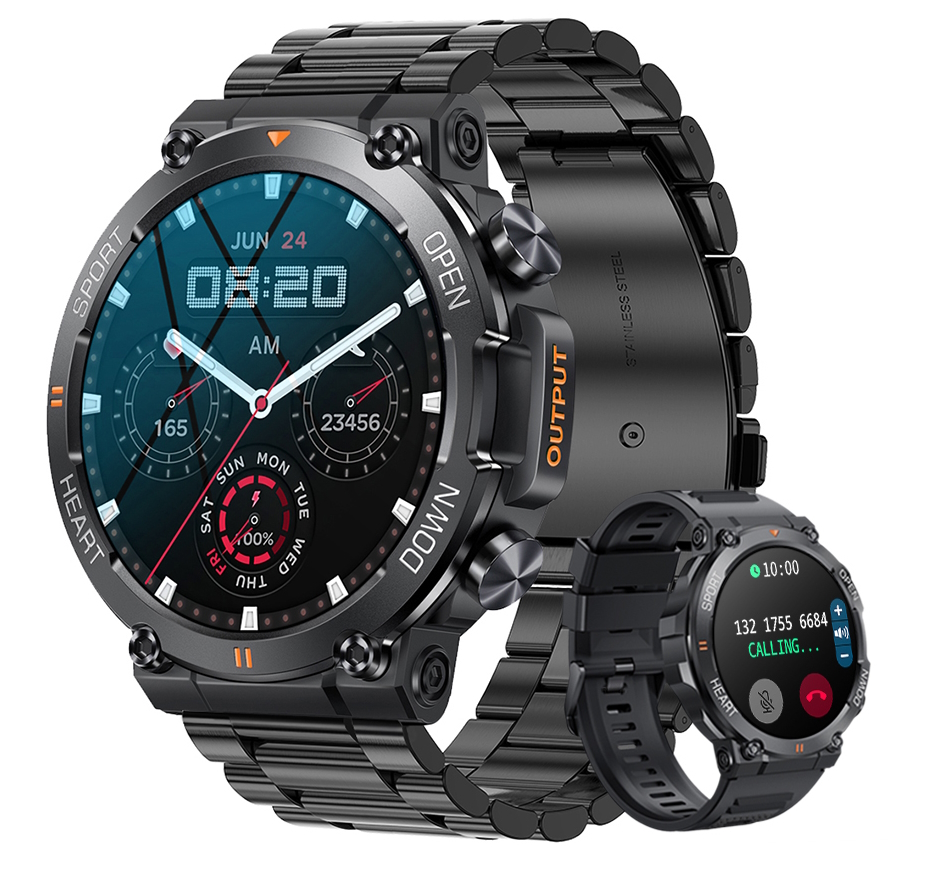 Смартгодинник UWatch Smart Storm Steel з OLED-дисплеєм 1.32 дюйма і сталевим ремінцем — фото 4