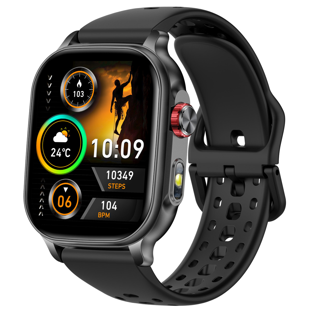 Смарт-годинник UWatch Smart Energy Rubber Black з 2 ремінцями, чорний — фото 1
