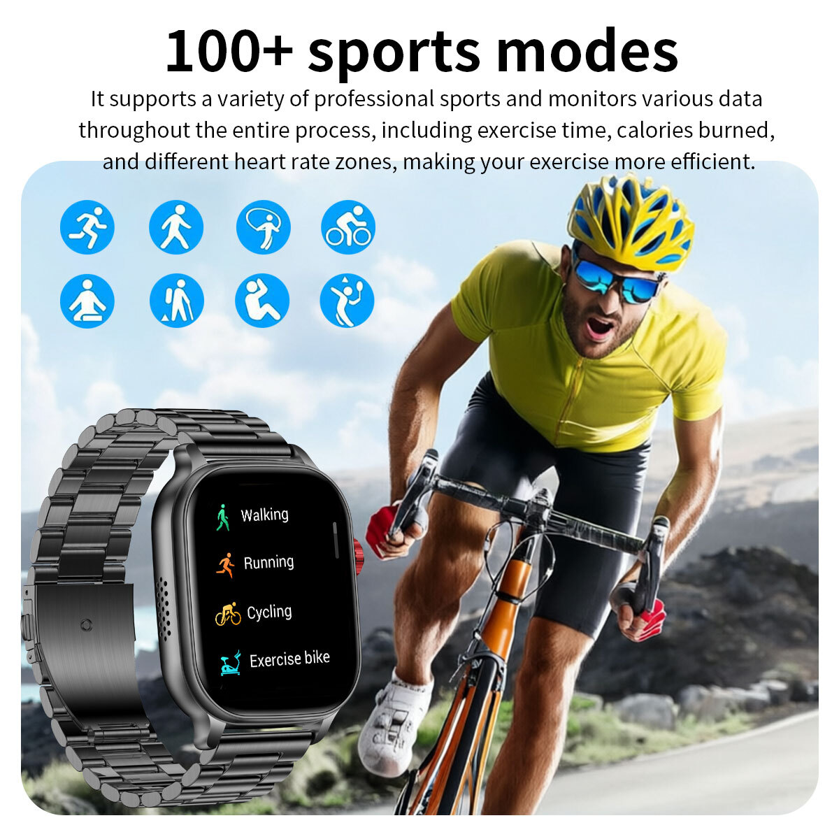 Смарт годинник UWatch Smart Energy Sakura Pink 2.01 IPS, Bluetooth-дзвінки, 2 ремінці — фото 7