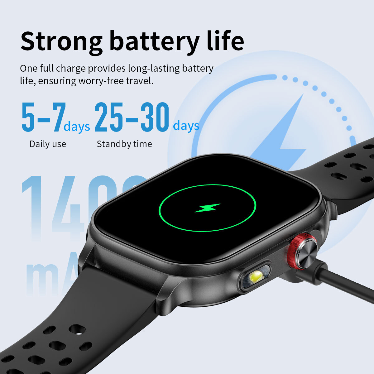 Смарт годинник UWatch Smart Energy Sakura Pink 2.01 IPS, Bluetooth-дзвінки, 2 ремінці — фото 8