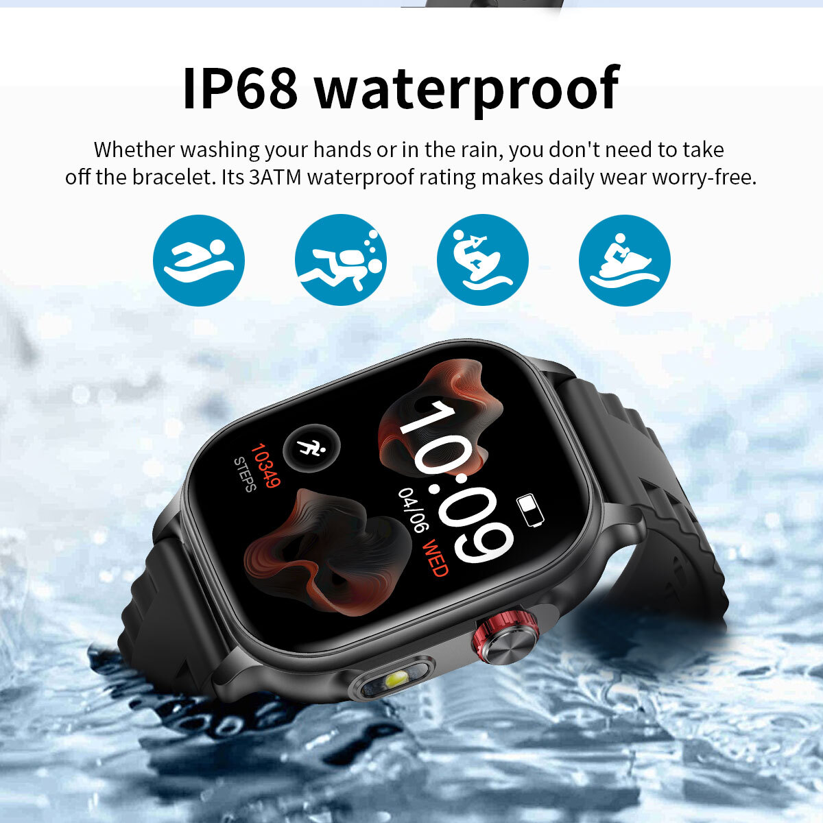 Смарт годинник UWatch Smart Energy Sakura Pink 2.01 IPS, Bluetooth-дзвінки, 2 ремінці — фото 9