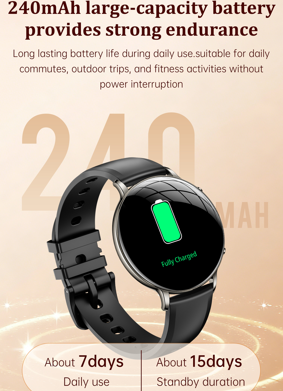 Смарт-годинник UWatch Smart Rose з ліхтариком, AMOLED 1.32″, рожевий ремінець і додатковий сталевий — фото 10